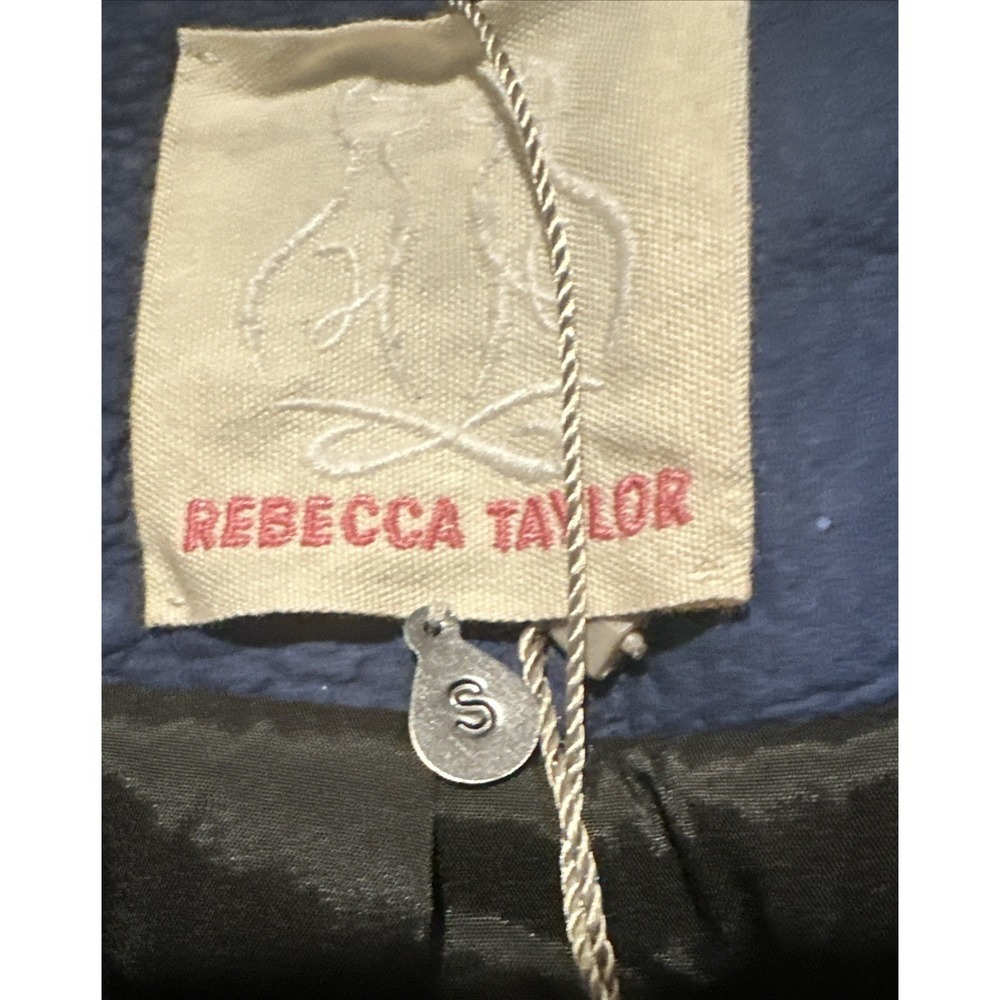Rebecca Taylor Lamb Leather Motto Vest Cobalt Blue Womens Sz Small Retail $695 - Picture 12 of 12